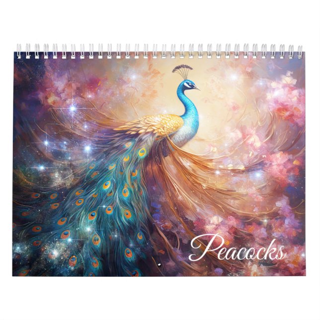 Fantasy Peacocks in Abstract Style Calendar (Cover)