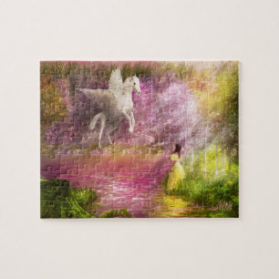 Fantasy - Pegasus - The enchanted garden Jigsaw Puzzle