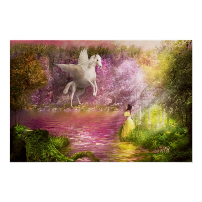 Fantasy - Pegasus - The enchanted garden Poster (Front)