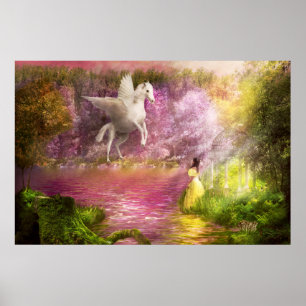 Fantasy - Pegasus - The enchanted garden Poster