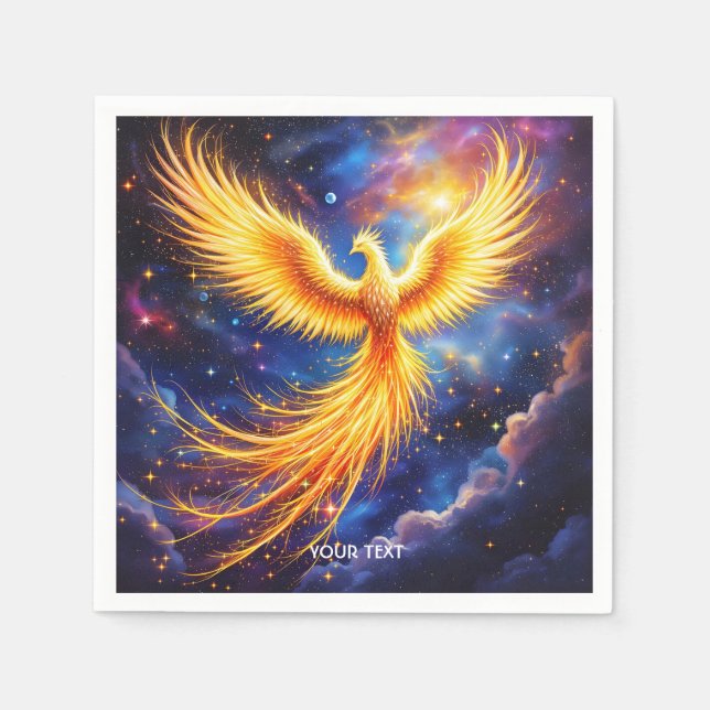 Fantasy Phoenix Stars Space Napkin (Front)