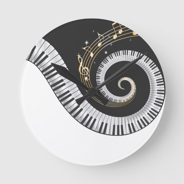 Fantasy Piano Music Lovers Wall Clock (Front)