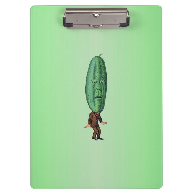 Fantasy Pickle Man Brown Suit Clipboard (Front)