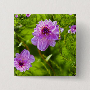 Fantasy Pink Dahlia 15 Cm Square Badge