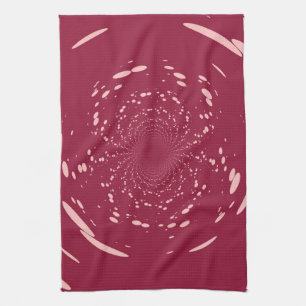 Fantasy Pink Dots Abstract Retro Art Deco Tea Towel