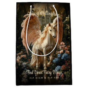 Fantasy Pink Fairy Forest Unicorn Woodland Magic Medium Gift Bag