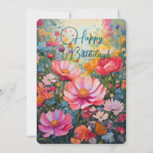 Fantasy Pink Floral Garden Birthday