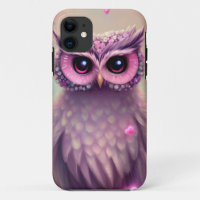 Fantasy Pink Fluffy Kawaii Owl 