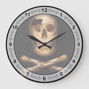 Fantasy - Pirate Flag - I'm a mighty pirate Large Clock
