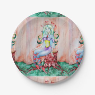 Fantasy Pixie Fairy Thunder_Cove Paper Plate