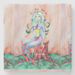 Fantasy Pixie Fairy Thunder_Cove Stone Coaster
