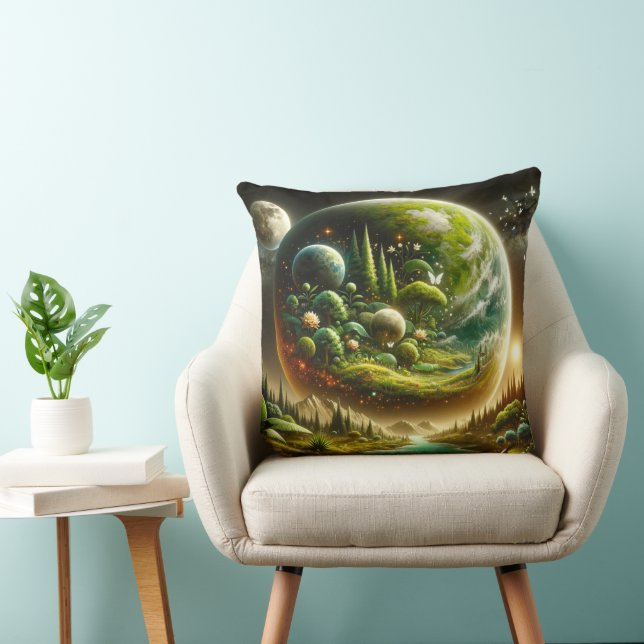 Fantasy Planet – Magical Cosmic Nature Cushion (Chair)