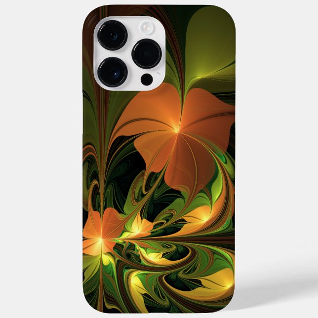 Fantasy Plant Abstract Green Rust Brown Fractal Case-Mate iPhone Case (Back)