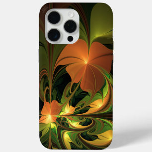 Fantasy Plant Abstract Green Rust Brown Fractal iPhone 15 Pro Max Case