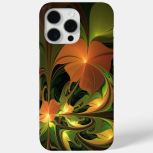 Fantasy Plant Abstract Green Rust Brown Fractal iPhone 15 Pro Max Case