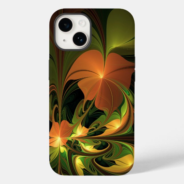 Fantasy Plant Abstract Green Rust Brown Fractal Case-Mate iPhone Case (Back)