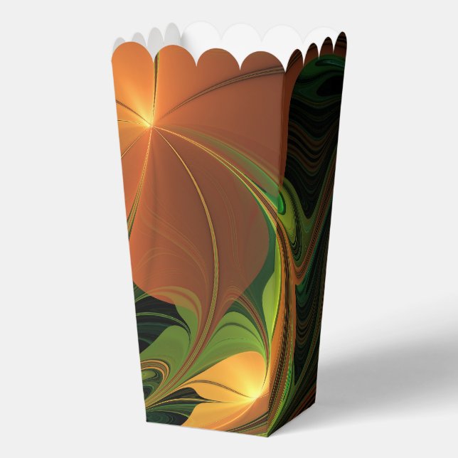 Fantasy Plant Abstract Green Rust Brown Fractal Favour Box (Front)