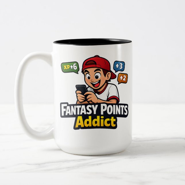 Fantasy Points Addict Two-Tone Coffee Mug (Left)