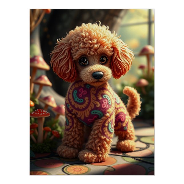 Fantasy Poodle Puppy Art  Poster (Front)