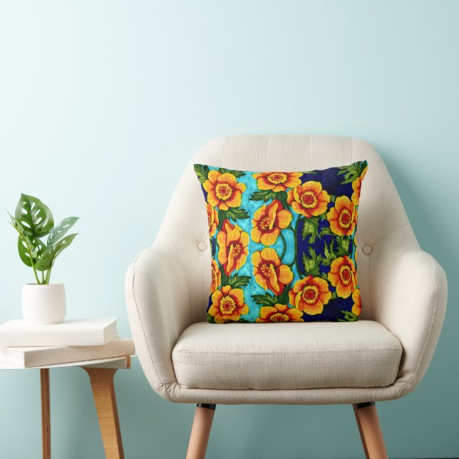 Fantasy Poppies Cushion (Chair)