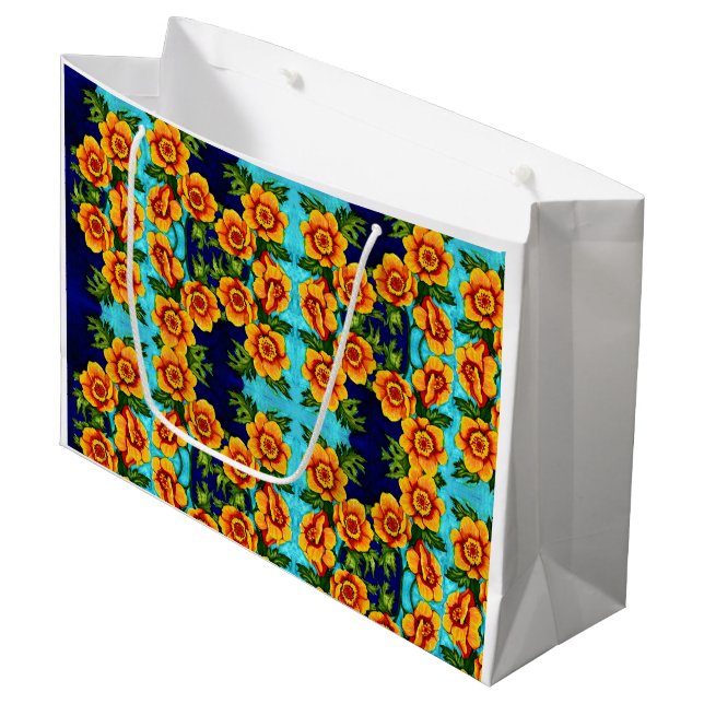 Fantasy Poppies   Medium Gift Bag (Front Angled)