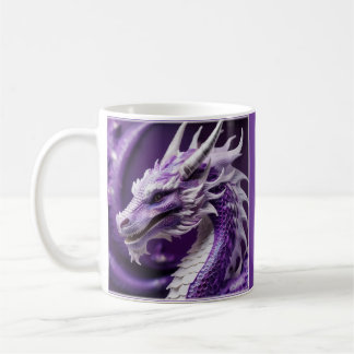 Fantasy Portrait Of A Purple & White Dragon Coffee Mug
