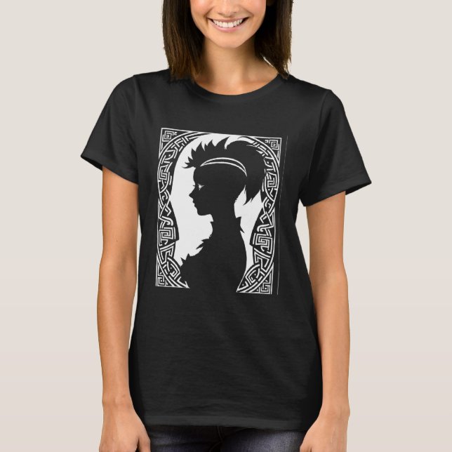 Fantasy Post Punk Celtic Tribal Batcave Girl Gothi T-Shirt (Front)