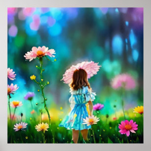 *~ Fantasy  Pretty AP56 Little Girl Giant Flower Poster
