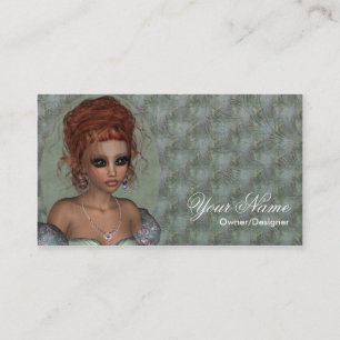 Fantasy Pretty Redhead Fairy Business Card