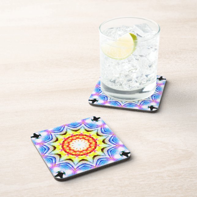 Fantasy Priest Mage Magical Vibrant Mandela Coaster (Right Side)
