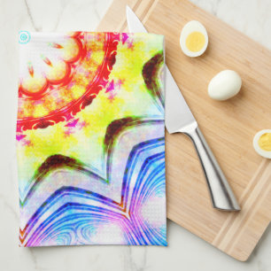 Fantasy Priest Mage Magical Vibrant Mandela Tea Towel