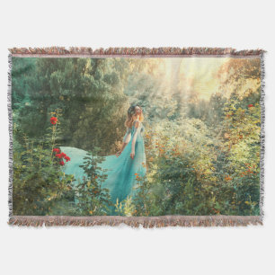 Fantasy Princess: Summer Nature Vintage. Throw Blanket