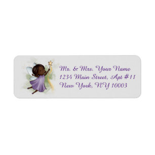 Fantasy Purple Fairy Light Grey Address Labels