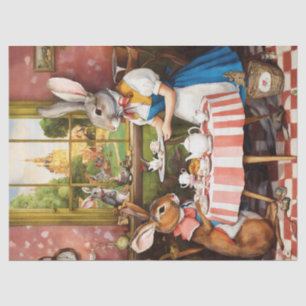 Fantasy Rabbit Tea Party Animal Decoupage Tissue Paper