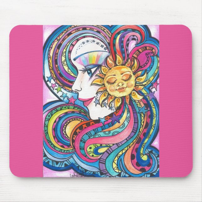 Fantasy Rainbow and Sun Mousepad (Front)