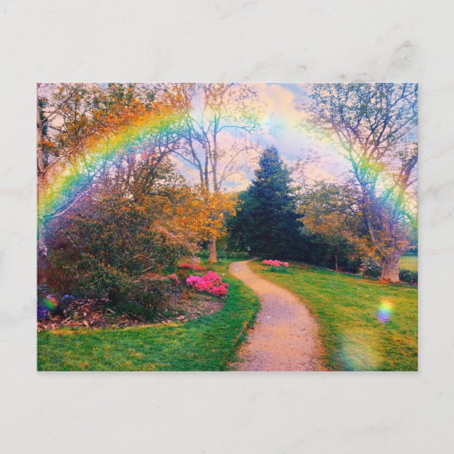 Fantasy Rainbow Garden Postcard (Front)
