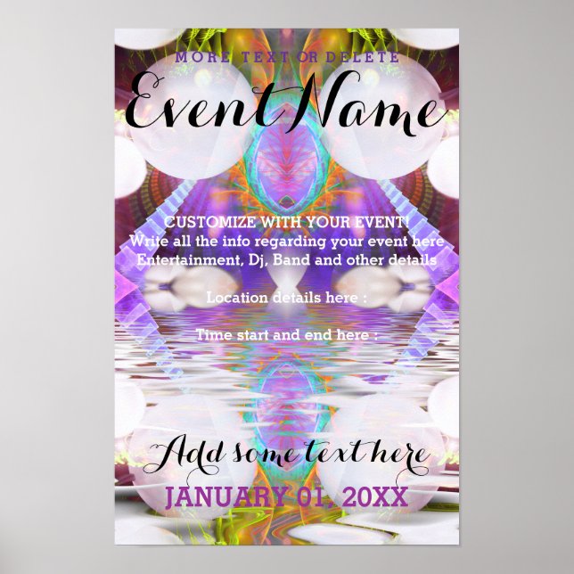 Fantasy Rave Event Customisable Poster Template #1 (Front)