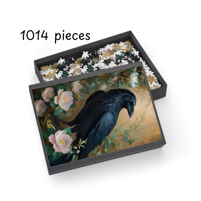 Fantasy Raven & Bloom – Enchanted Gothic Art Jigsaw Puzzle (Fantasy Raven & Bloom – Enchanted Gothic Art Jigsaw Puzzle)