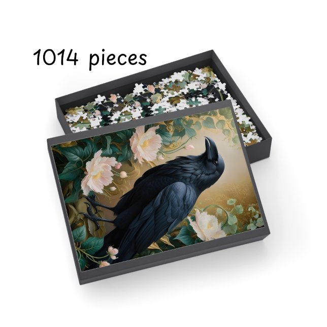 Fantasy Raven & Bloom – Enchanted Mystical Art Jigsaw Puzzle (Fantasy Raven & Bloom – Enchanted Mystical Art Jigsaw Puzzle)