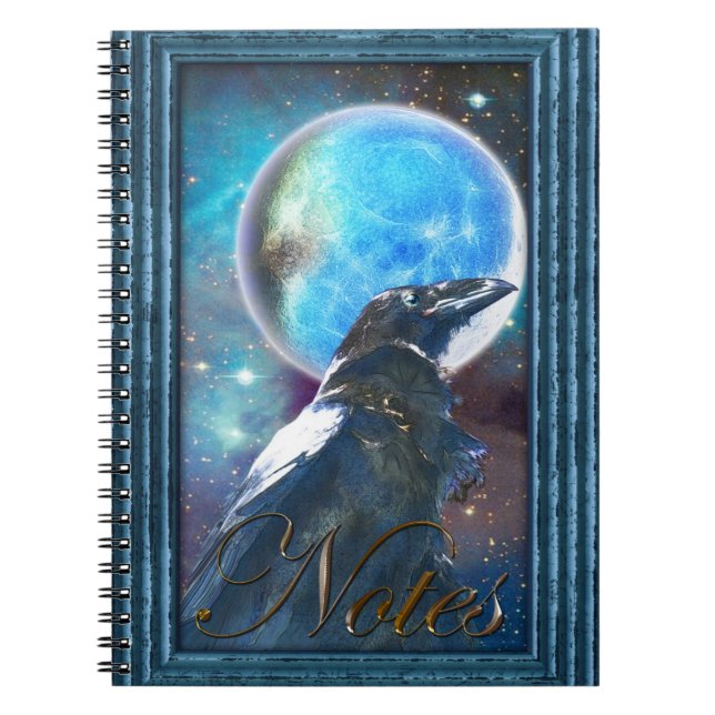 Fantasy Raven & Moon Inspirational Art Notebook (Front)