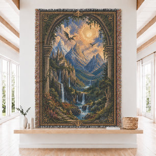 Fantasy Reader Gift Woven Throw Blanket