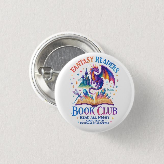 Fantasy Readers Book Club....  3 Cm Round Badge (Front & Back)