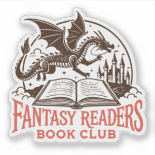 Fantasy readers book club dragon and book