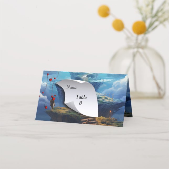 Fantasy Realms of Magic Scenery designs Place Card (Front)