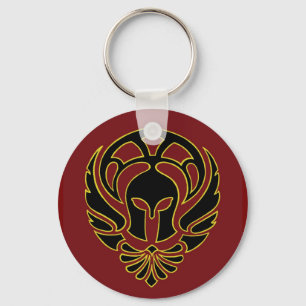 Fantasy Red Spartan Greek Warrior Keychain