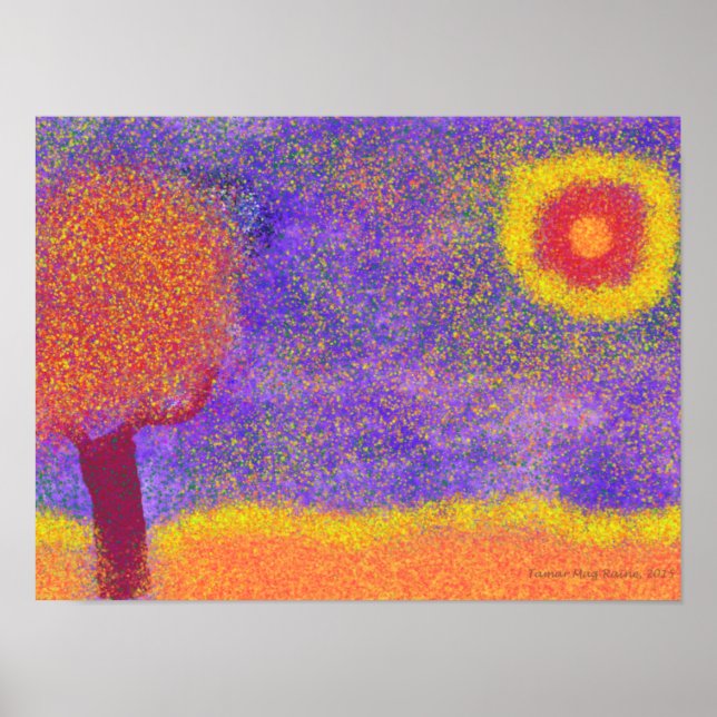 Fantasy Red Tree on Jupiter poster (Front)