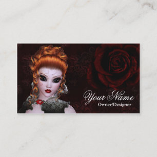 Fantasy Redhead Dark Gothic Style Business Card 2