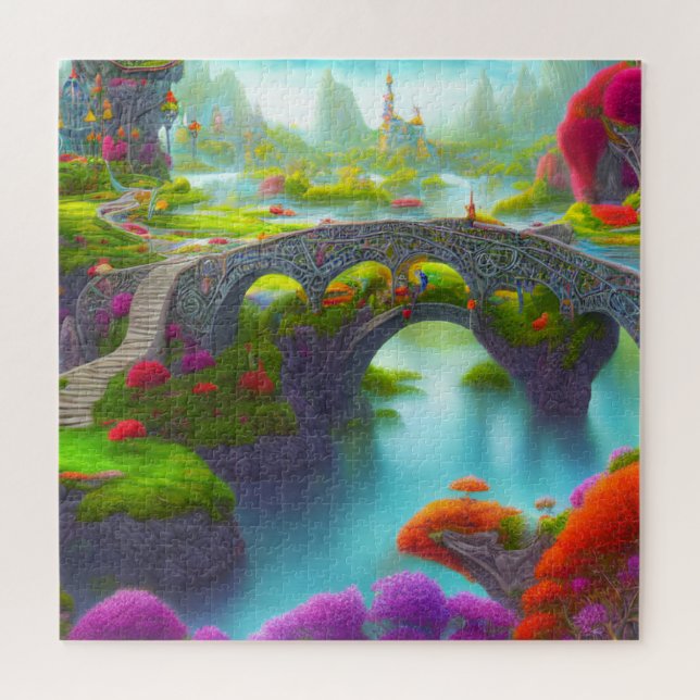 Fantasy River Gardens Jigsaw Puzzle (Horizontal)