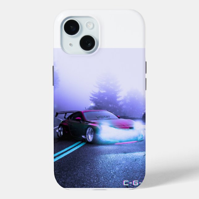fantasy roadside sports car on iphone15 case mate  (Back)