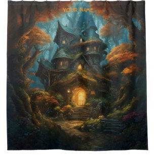 Fantasy Romantic Elvish House Shower Curtain